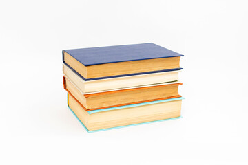 stack of books isolated on white background, stack of books