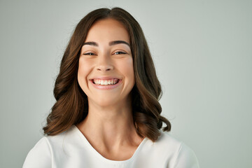 pretty brunette face closeup makeup cropped view