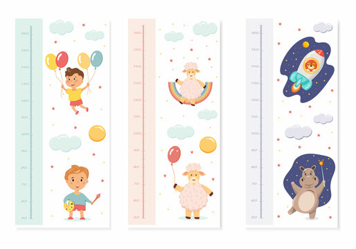 Set of baby rulers for measuring growth