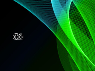 Abstract blue and green colo flowing stylish wave illustration pattern background