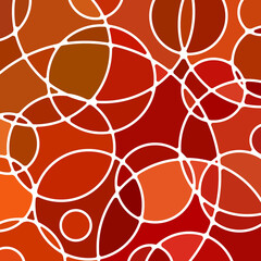 abstract vector stained-glass mosaic background - red and orange circles