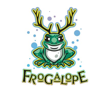 the horned frog from the fairy tale mascot logo design vector with modern illustration concept style for badge, emblem and tshirt printing.