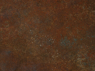 Corrosion. Metal plate with weathered colors and rust. Natural light. Blue and orange metal plate. Old oxidized colorful textured surface. Abstract grunge rusty metallic background for multiple uses.