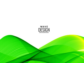 Green flowing stylish wave in white background illustration pattern
