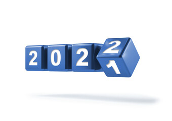 Flipping cubes for new year change 2021 to 2022