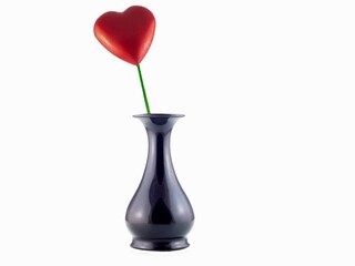 heart growing in a vase