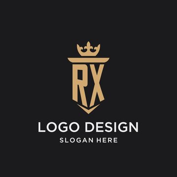 RX monogram with medieval style, luxury and elegant initial logo design