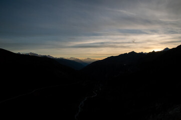 sunset over the mountains