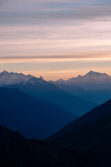 sunset in the mountains