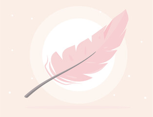 Beautiful  pink feathers. Flat design