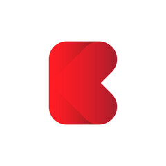 Abstract Initial Letter B or K Logo. Geometric Initial Letter B or K with Heart shape inside isolated on White Background. Flat Vector Logo Design Template Element usable Business and Brand Logos.