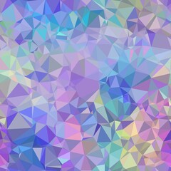 Obraz premium Seamless iridescent triangle pattern for surface pattern print. High quality illustration. Blue and purple holographic vivid trendy swatch. Funky contemporary graphic tile for background or textile.