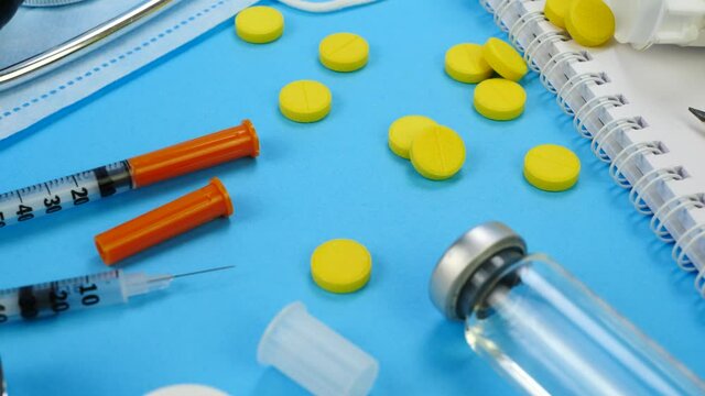 insulin syringe for insection yellow tablets stethoscope vaccine pencil