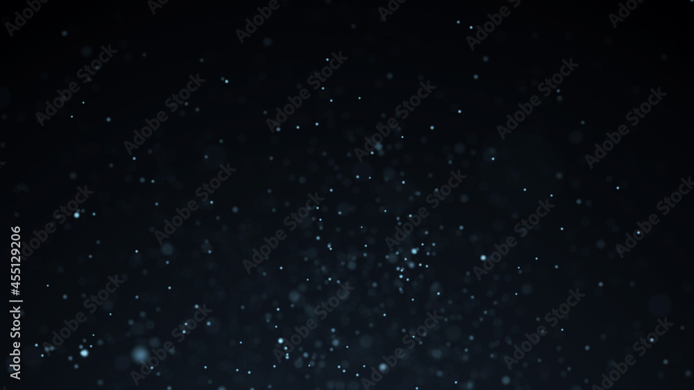 Poster dust particle glow. energy flow on a black background. abstract background of particles. 3d renderin