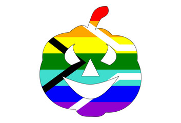LGBT pride flag, rainbow flag background. Multicolored peace flag movement. Original colors symbol.