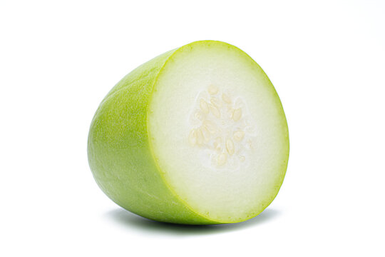 Winter melon, White gourd, Winter gourd, Ash gourd, tallow gourd, ash pumpkin, on white background