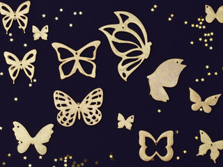 Variety of Butterflies Image in flatlay style. butterfly background