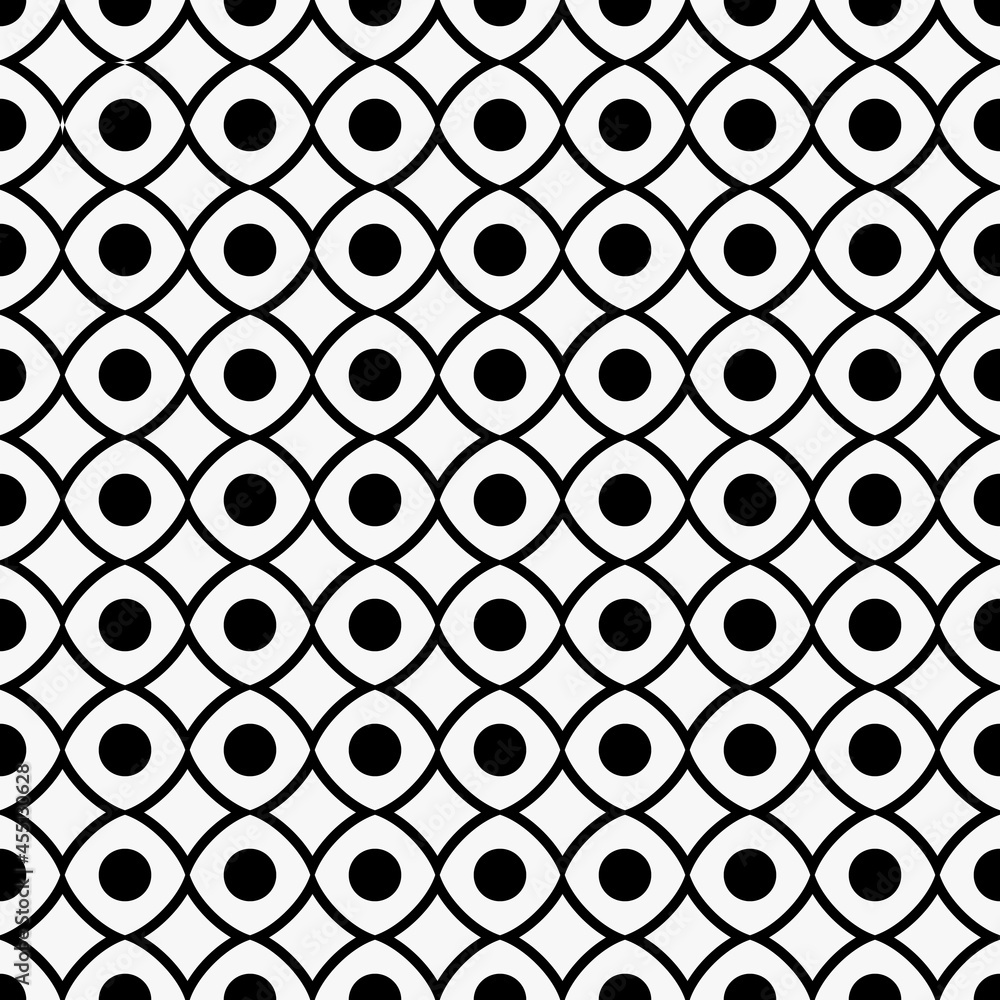 Poster Black dots pattern grid. Vector mesh with connected dots.