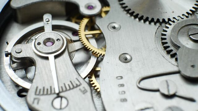 old clock mechanism works concept of successful business or teamwork