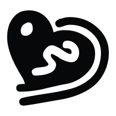 Heart or Love Icon Black Vector Design for Symbol, Logo, and Graphic Resources. EPS 8 Editable Stroke