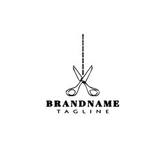 scissors logo cartoon icon design template black isolated vector