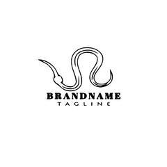 Fototapeta premium cute earthworm logo cartoon icon vector illustration