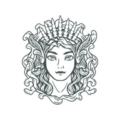 illustration of goddess war