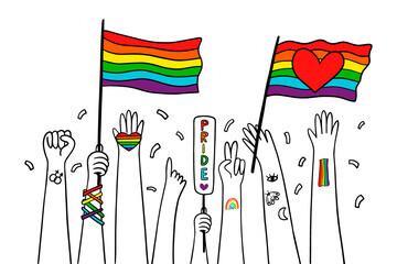 Pride parade concept. LGBTQ community. - obrazy, fototapety, plakaty