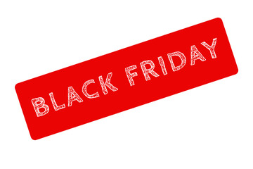 Red sign with the words Black Friday, isolated on a white background