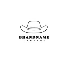 cowboy hat logo icon cartoon design vector illustration