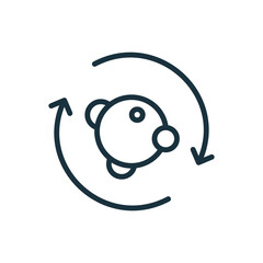 Process of Metabolism, Symbiosis Line Icon. Element of Bio Science Engineering Linear Pictogram. Circle and Molecule Metabolism Concept Outline Icon. Editable Stroke. Isolated Vector Illustration