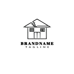 broken house logo template icon design vector illustration
