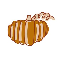 Isolated vector colorful illustration of decorative lined set of grey silhouettes of pumpkins