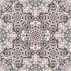 Delicate openwork geometric floral seamless pattern