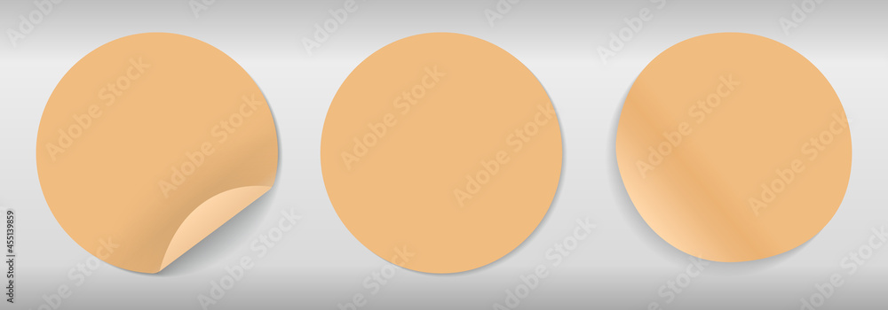 Aufkleber circle adhesive symbols set. geometric gradient sticker in golden shade for reminder. digital design