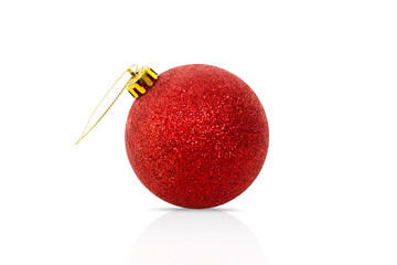 Red shiny ball, Christmas decoration.