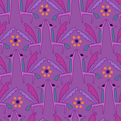 Fototapeta na wymiar Vector seamless colorful pattern design of a cute decorative unicorn with wings