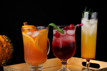 Spicy Apple Cider, Pear Sparkler, and Whiskey-Cranberry Cocktails - Fall Drinks