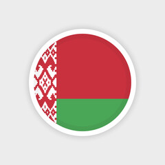 Flag of Belarus with circle frame and white background