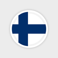 Fototapeta premium Flag of Finland with circle frame and white background
