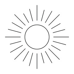Retro Sun Ray, Sun Burst Emblem, Sunshine Sunburst Logo, Isolated Vector Illustration