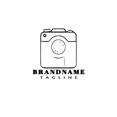 camera logo cartoon design template icon black isolated vector illustration