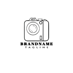 camera logo cute design template icon black isolated vector illustration