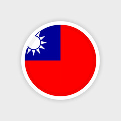 Flag of Taiwan with circle frame and white background
