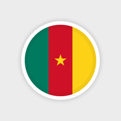 Flag of Cameroon with circle frame and white background