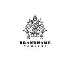 Obraz premium vintage acanthus leaf ornament logo icon design template black isolated illustration
