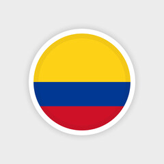 Fototapeta premium Flag of Colombia with circle frame and white background