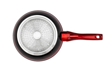 Back side of frying pan. Isolated on white.