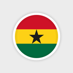 Flag of Ghana with circle frame and white background