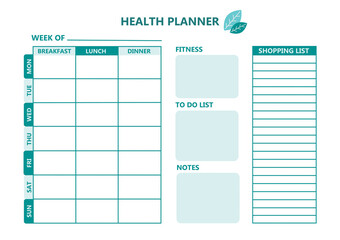 Diet meal plan weekly schedule